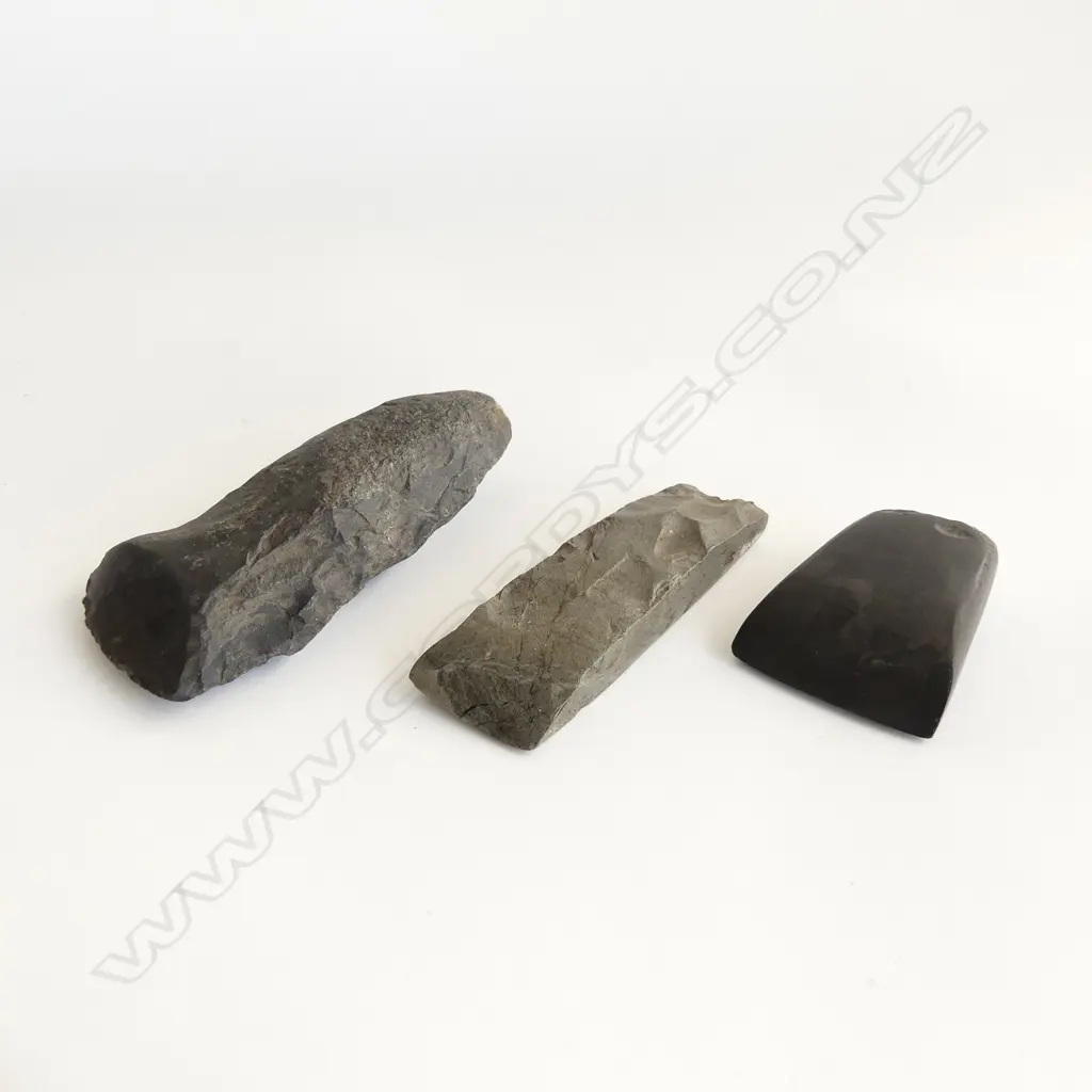 Three Māori pre-European stone toki, Image 1++